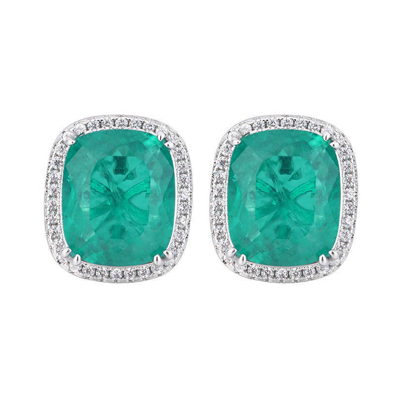 Zhuangsheng copper bottom gold-plated simulated emerald set temperament style full diamond luxury setting 15 * 20-10 * 12 W250312