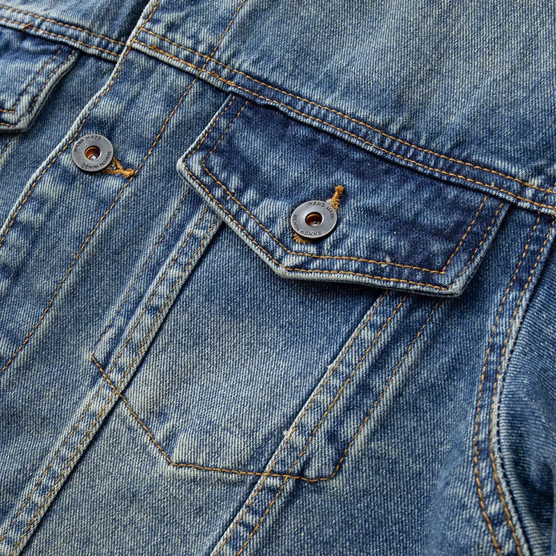 retro MENS denim jacket fashion light y highend workwear casual simple versatile comfortable Youth top 250312