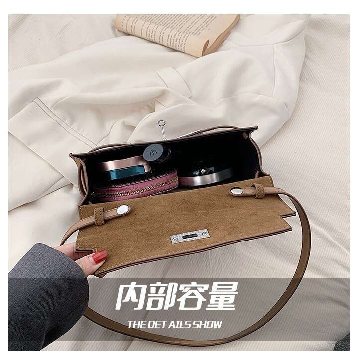 Women's Bags handbag Single shoulder women's autumn winter new item, frosted fashionable and versatile crossbody bag, large capacity work co