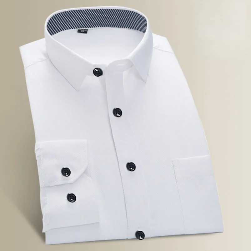 Large size 9XL 8XL 7XL mens long sleeved casual dress solid color regular suitable for designing business mens social shirts W250312