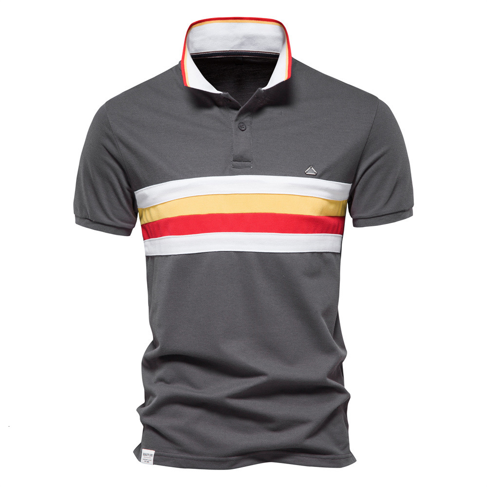 Shirt Commuter Half Sleeve Collar Stripe Polo Fashion Business Men's T-shirt tracksuit