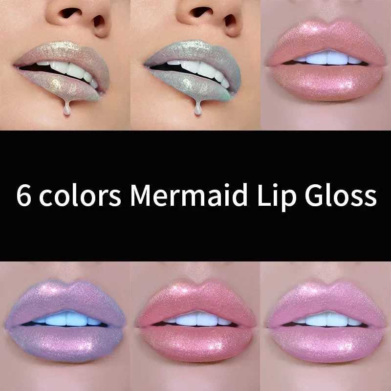 6-color laser holographic lip color liquid lipstick mermaid pigment durable shiny lip color waterproof metal lipstick W250312