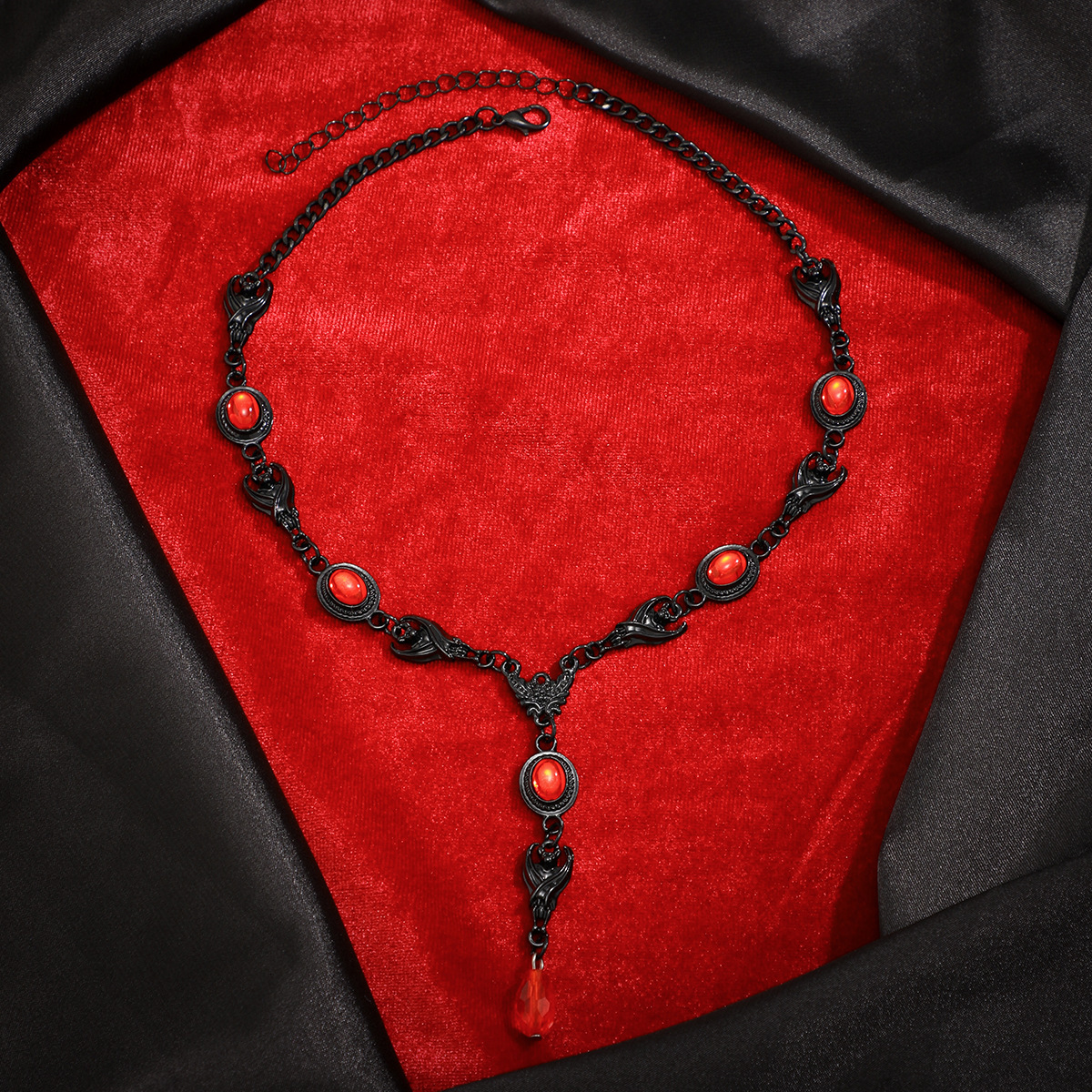 Halloween Personality Demon Gems Goth Style Collars Niche Fashion Dark Style Necklace Jewelry for Women