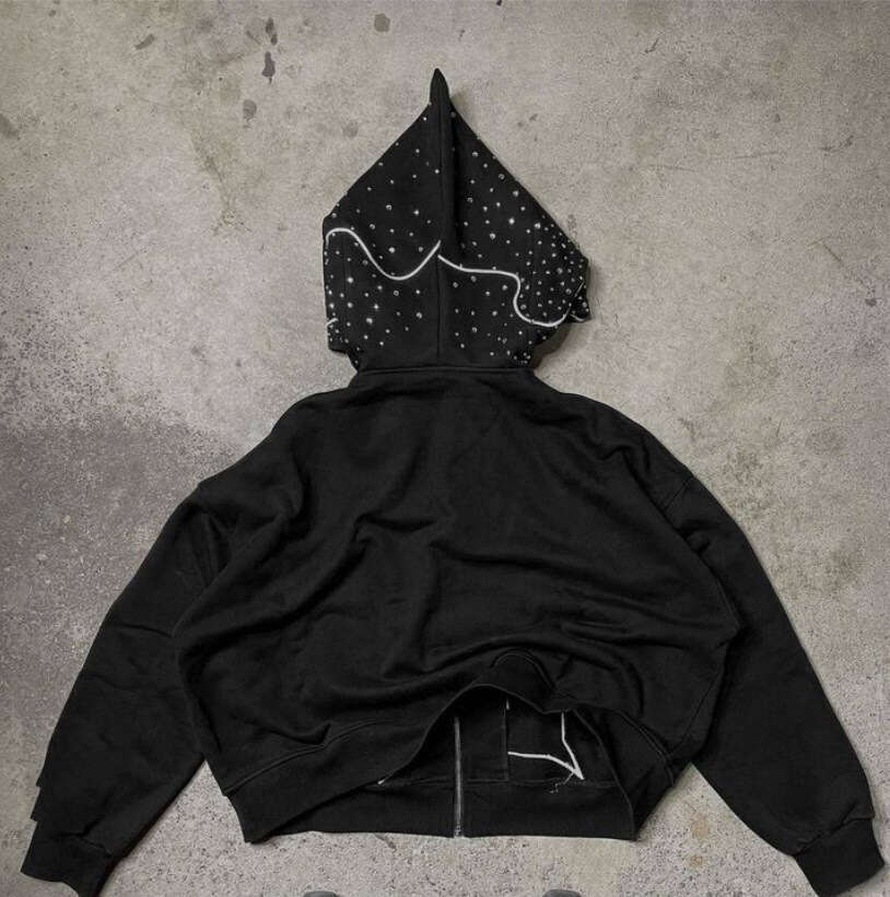American Y2K Personalized High Street Graffiti Autumn New Style Letter Patch Hoodie for Men and Women