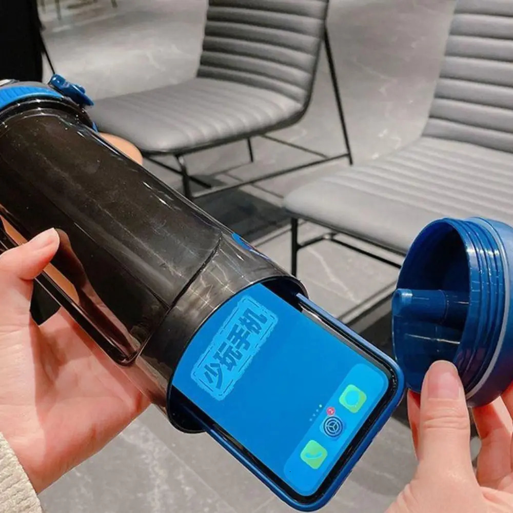 480ml with Secret Compartment Stash can opaque leak proof sports water bottle plastic hidden phone bottle fitness bottle 250312