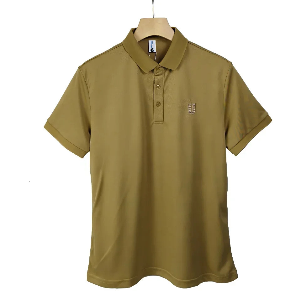 Summer polo shirt solid color letter y mens breathable short sleeved Tshirt casual top 250312