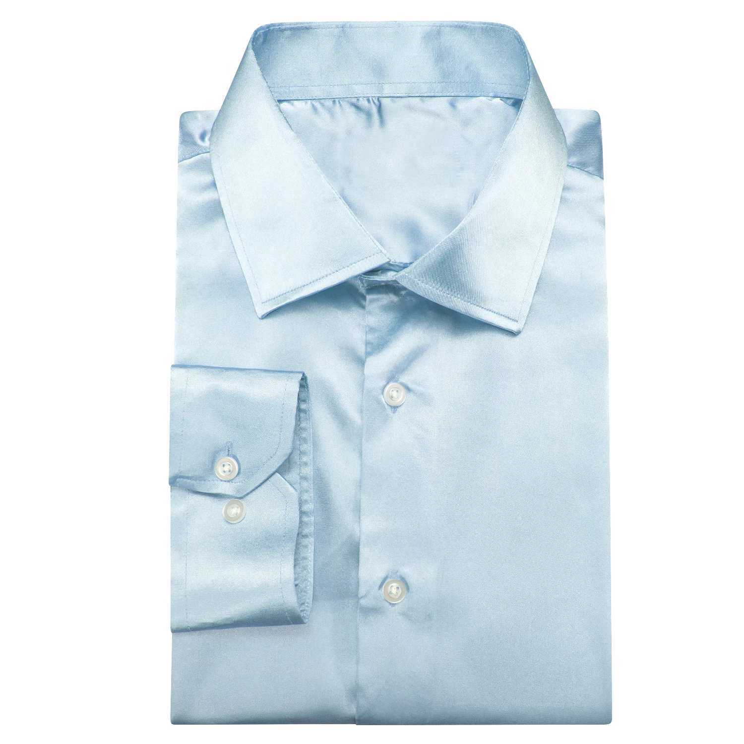 Hi Tie Luxury Plain Silk Mens Dress Long Sleeve Pure Purple Red Solid Set Casual Edition Wedding Dress Business Gift W250312