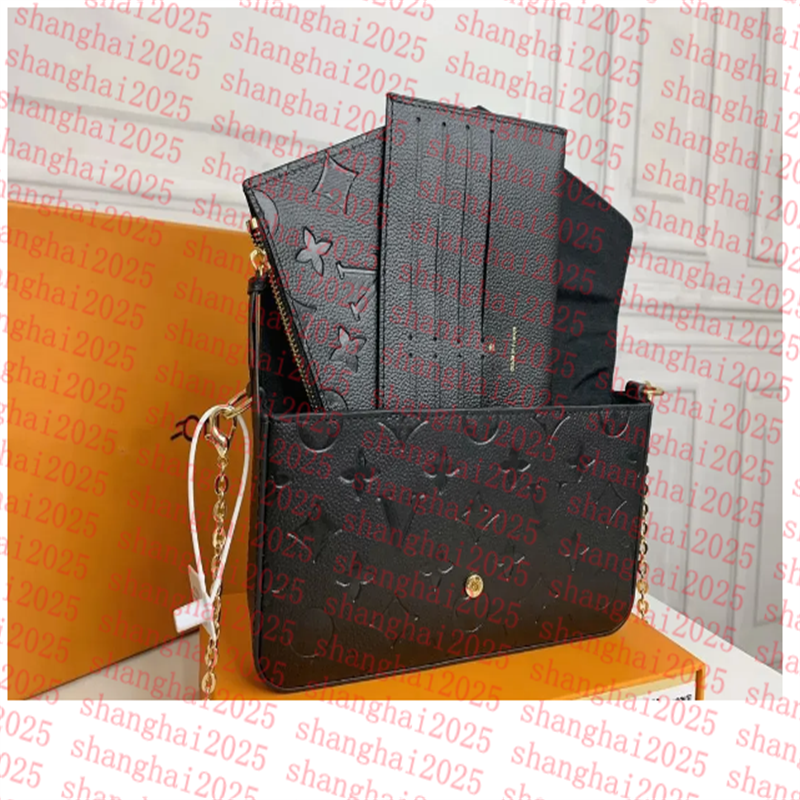 Sacs de concepteurs de cuir authentiques de luxe 3 pc / set Accessoires Femmes Femmes à bandoulière Messager Messen Sac à main Fleurs Sac de soir