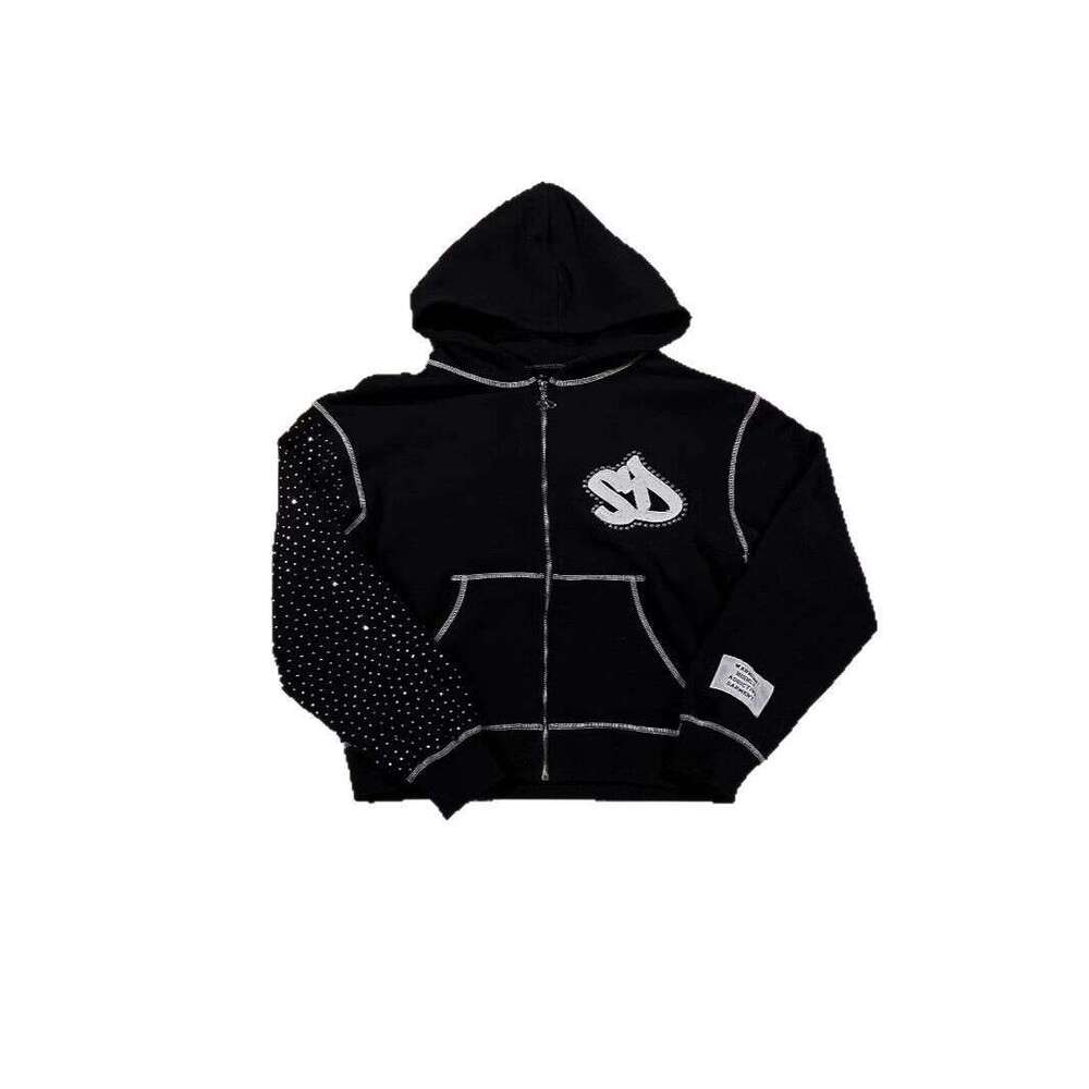 Sweatshirt zipper unisex early autumn comfortable casual personalized street hoodie black jacket versatile