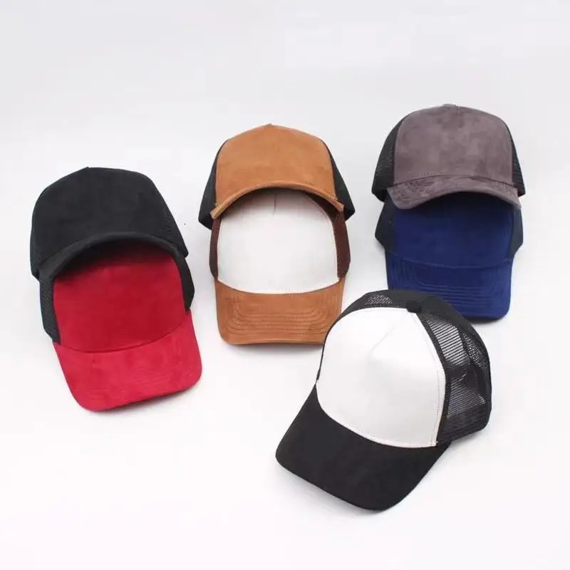 Unisex 5 Panel Suede Mesh Baseballl Cap Four Season Men Women Blank Caps Dad Hats Outdoor Sport Sun 250311