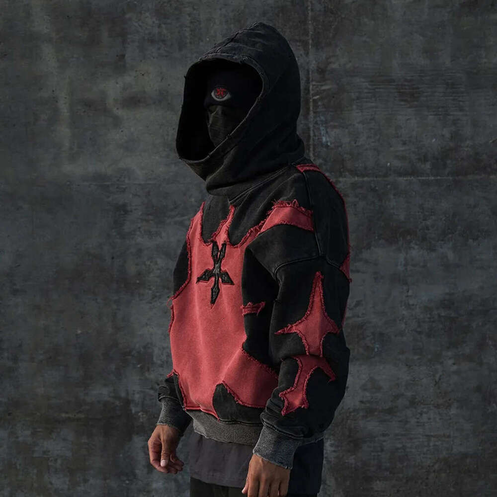 2025 New Hoodie Y2k Splicing Trendy Brand Street Fashion Men's And Women's Hooded Pullover Top