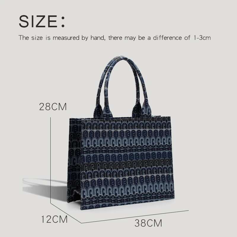 WENCZLY Tote Bag For Women Designer Handbags And Purse Canvas Letter Embroidery Decoration 2023 New In Crossbody Bags
