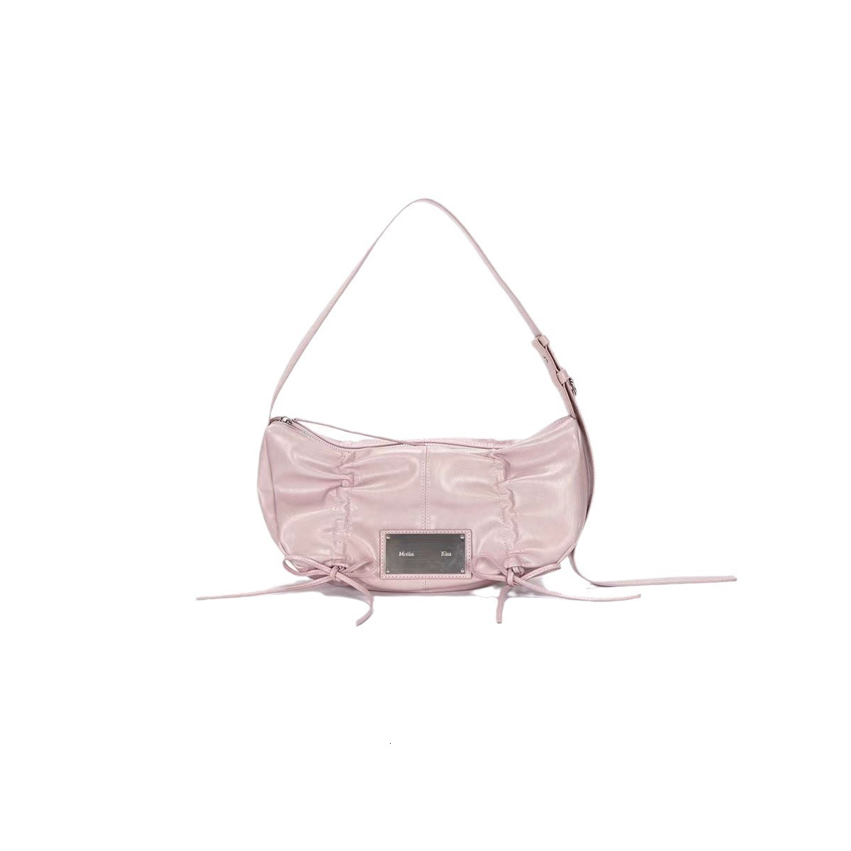 2025 Korean Niche Mini Handheld Bag Metal Tag Bow Drawstring Shoulder Bag Fashion Designer Handbag Popular Wallet Crossbody Bag New Trend