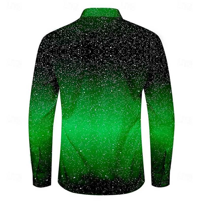 Christmas mens Christmas deer print shirt casual lapel button long sleeved New Years party autumn and winter 3D printing XS-6XL W250312