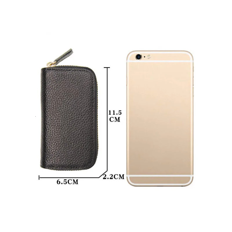 Mini Zipper Key Bag Keychain Men Women Key Holder Organizer Pouch Cow Split Leather Car Key Bag Wallet Housekeeper Key Case 250311