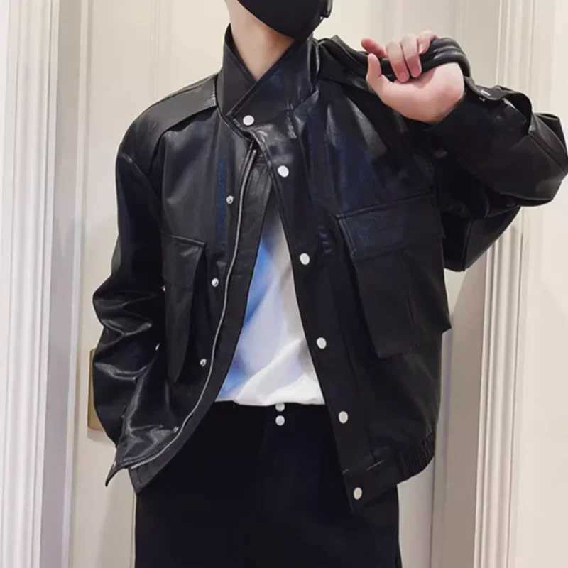 Man Coat Leather High Quality Clothing Fashion 2024 Vintage Cargo Jacket for Men Cheap Sale Joker Casual Aesthetic Clothes OfferT250311