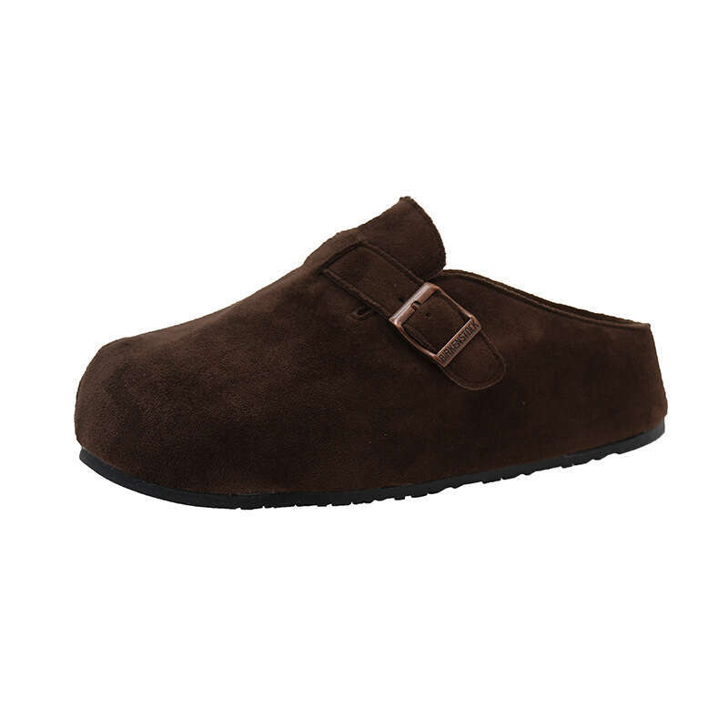 Thick soled Boken shoes for spring 2025, new height increasing lazy shoes, one step on, worn outside with a toe cover, half trailer, single shoe serie