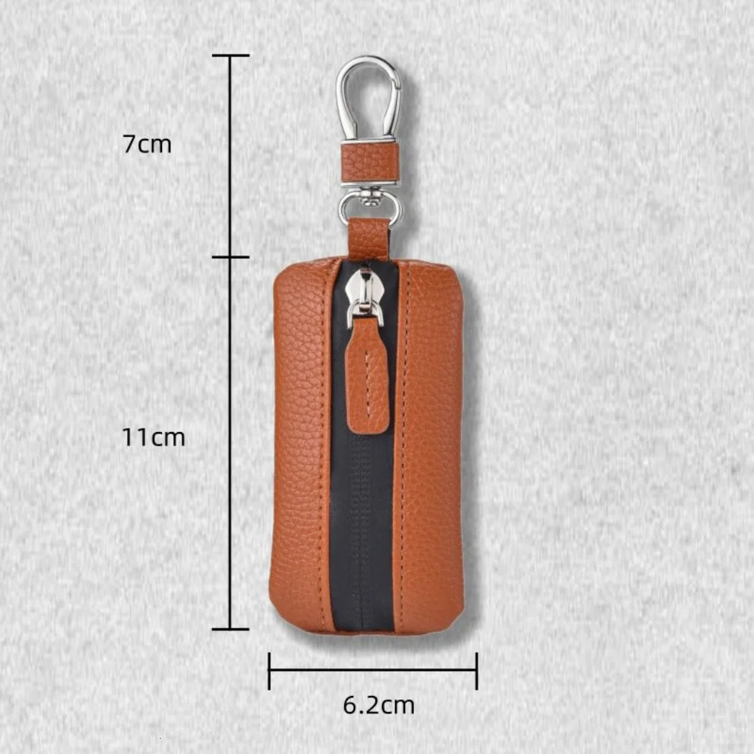 Unisex PU Leather Key Case for Car Key Wallet Pocket Key Holder Organizer Pouch Key Organizer Large Capacity Zipper Key Bag 250311