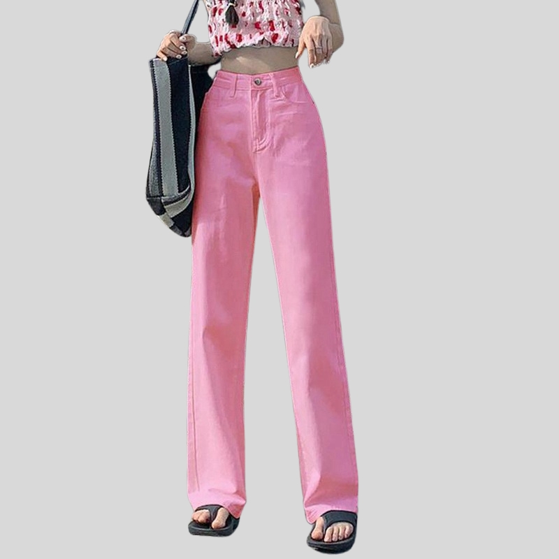 Loose straight jeans women's clothing new high-waisted Korean version drape thin and high wide-leg floor-mopping trousers