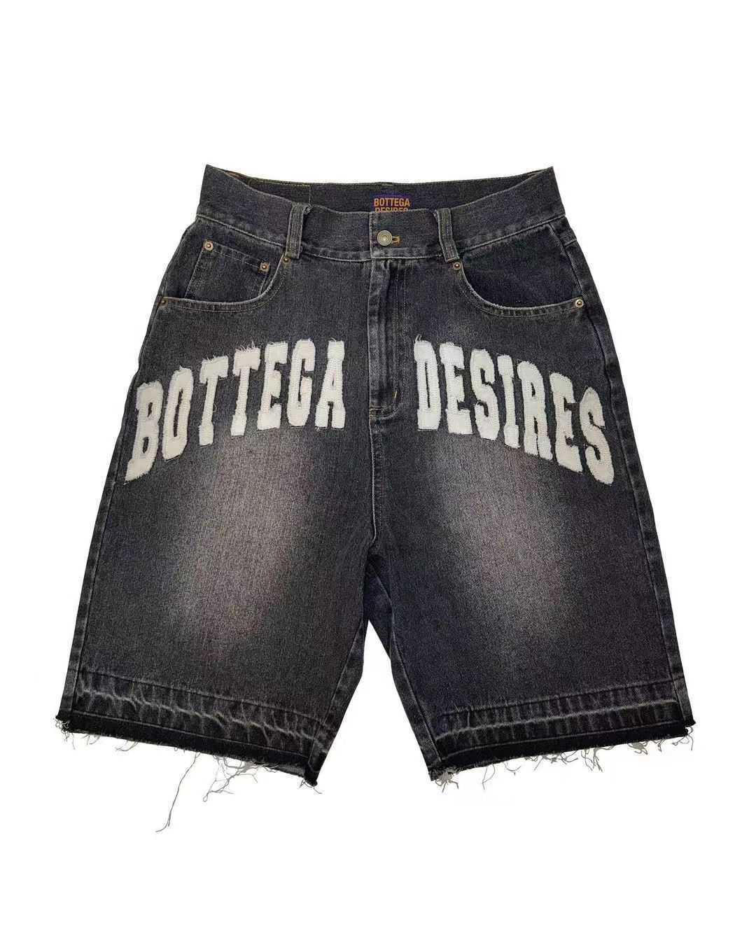 Designer Denim Short for Men New Trendy and Fashionable Mens Street Explosion Loose Pentagram Pants Fashion Brand Letter Denim Shorts