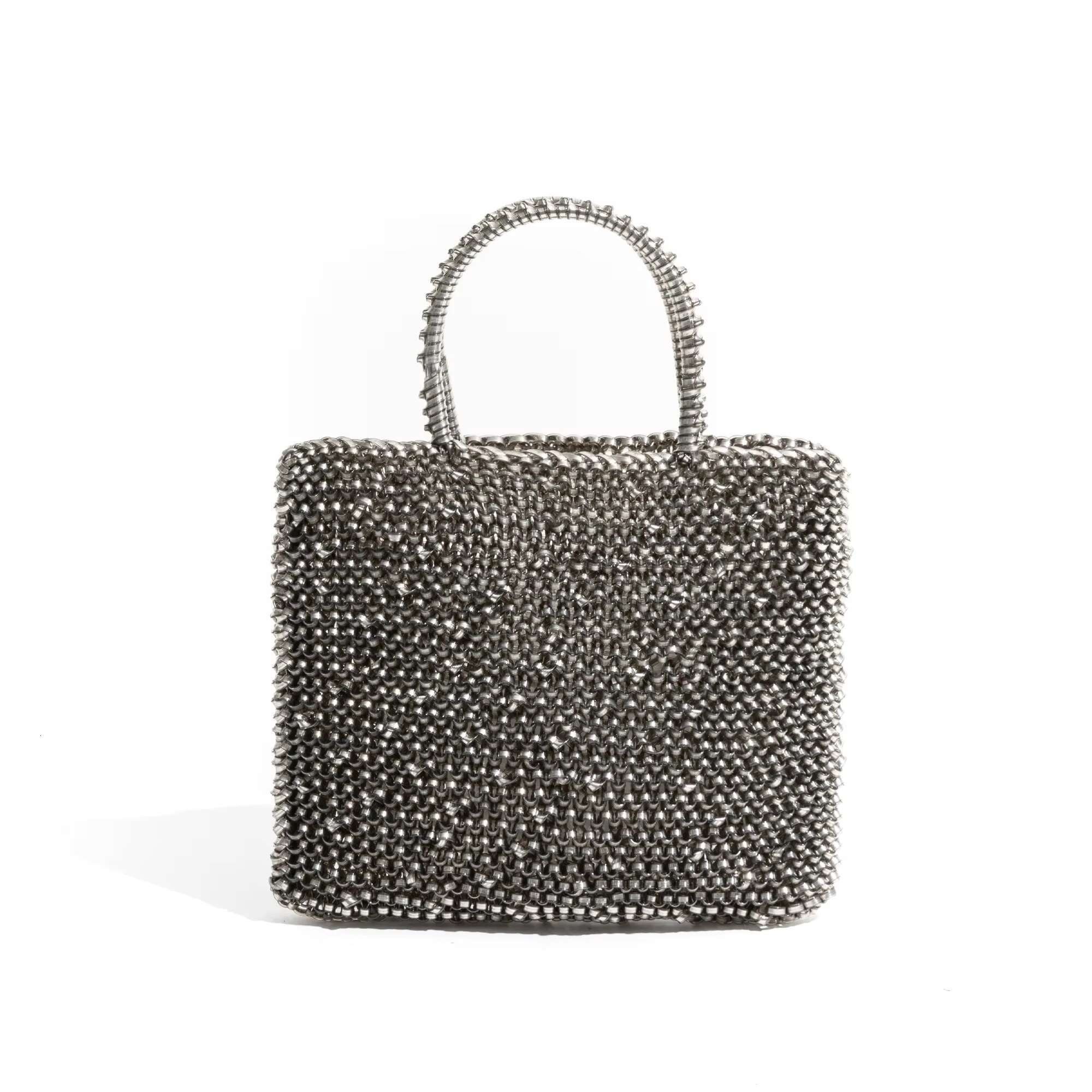 Sparkling Rhinestone PVC Woven Square Mini Women's Handbag Solid Color Fashion Designer Handbag Simple Casual Evening Bag Wallet Mobile Phone Sto