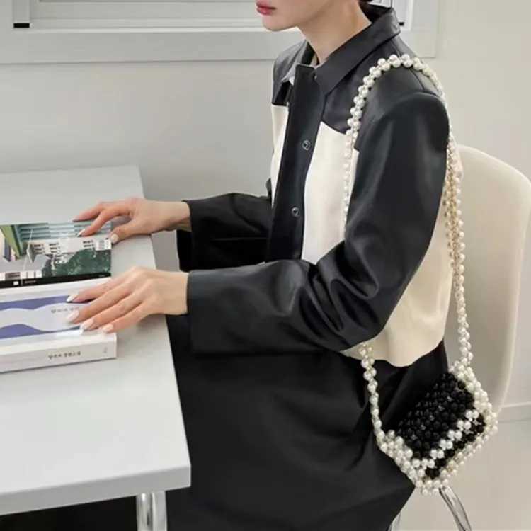 New Arrival New small pearl bag white beads fairy portable messenger bag with chain womens wallet and handbag cross body bag T250311