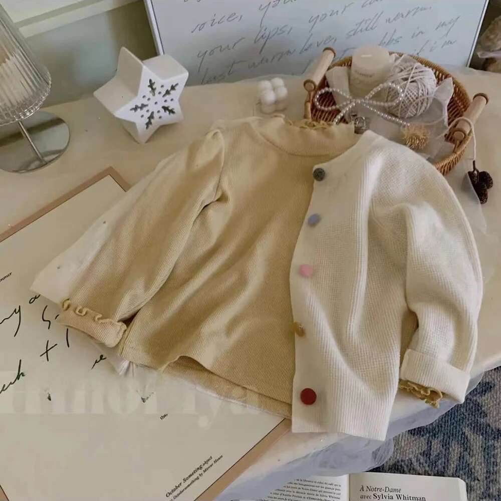 Ddmyshoesvip Girls Knitted Sweater Korean Style Long Sleeve Single Breasted Cardigans Kids Outerwear Autumn Children Clothes Knit Tops