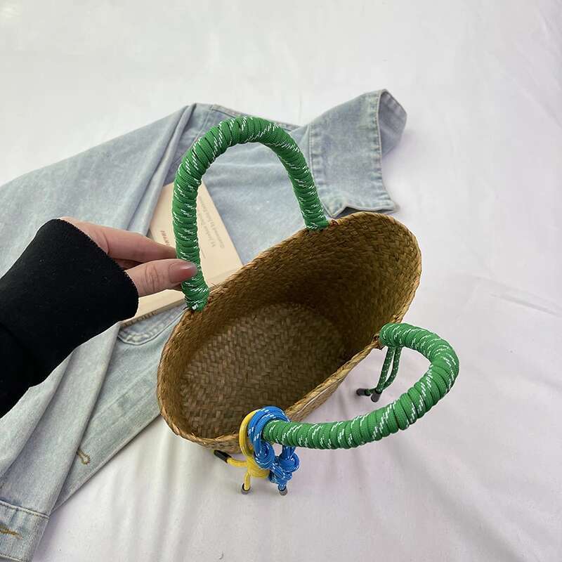 LEFTSIDE Small Weave For Women 2025 Summer New Shoulder Bags Lady Handbag Females Straw Tote Beach Hand Bag