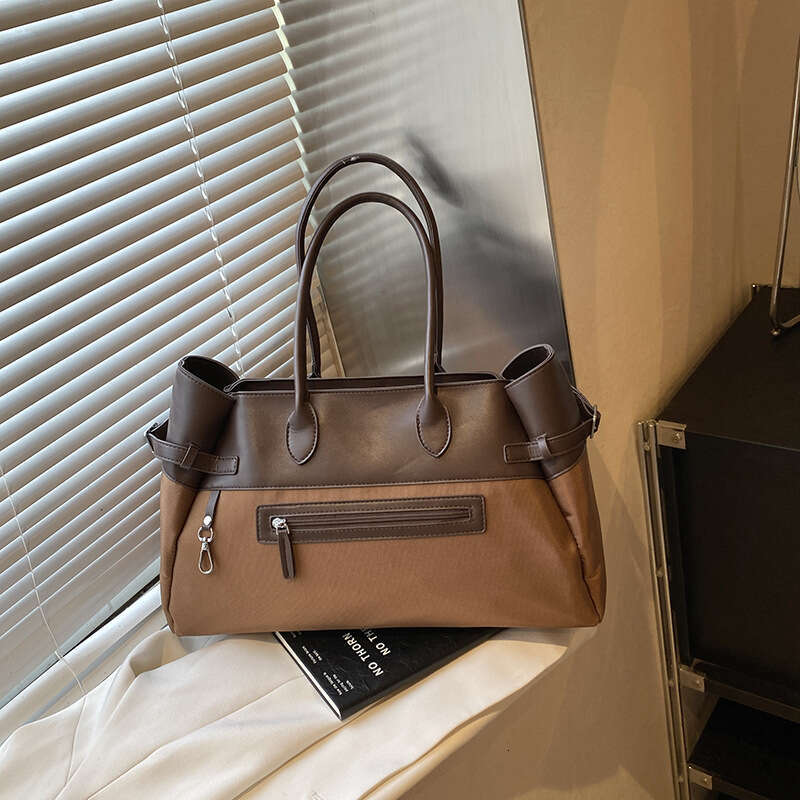 Women's Bags handbag Tote Autumn New Meilad Shoulder Large Capacity Color Contrasting Fashion Travel Bag