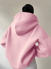 Autumn Winter Womens Sportswear Solid Color Long Sleeve Hoodie Solid Color Loose Hoodie Womens Top 241015