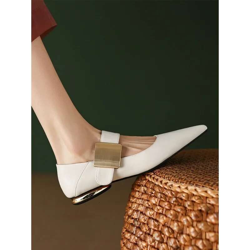 New 2025 Spring Women Nature Suede High Thick Heels SmallHut Black Apricot Square Toe Pumps Elegant Lady Metal Decoration Shoes
