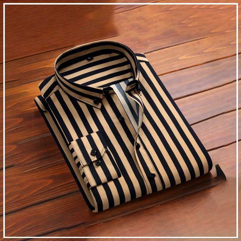 2018 Spring/Summer Fashion Trends Casual Business Minimalism Buckle Neck Print Ultra Thin Fit Long Sleeve Shirt W250312