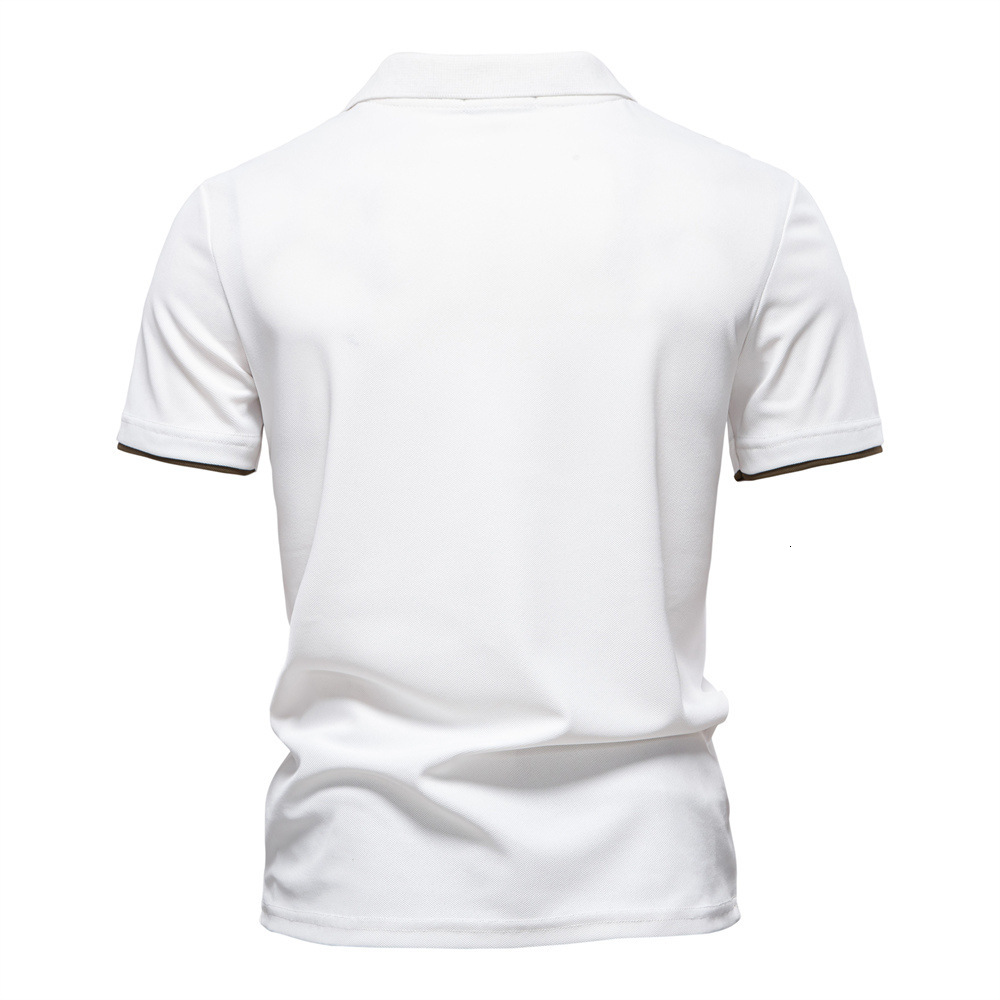 2025 Summer New Product: Deer Embroidered Men's Flip Collar Short sleeved T-shirt with Splicing V-neck Polo Shirt for Men tracksuit