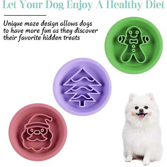 Pet Supplies Dog Slow Bowl Food Grade Silicone Tableware Christmas Tree Cat Pet Bowl Anti-choking Slow Food Bowl Licking Pad