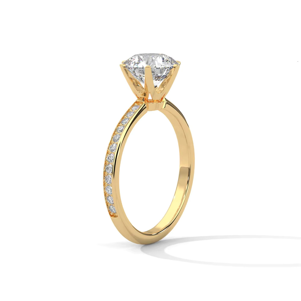 GIA IGI Certified Lab-Grown Moissanite Engagement Ring Exquisite round Cut Diamond Band 6-Claw Setting Sustainable Eco-Friendly