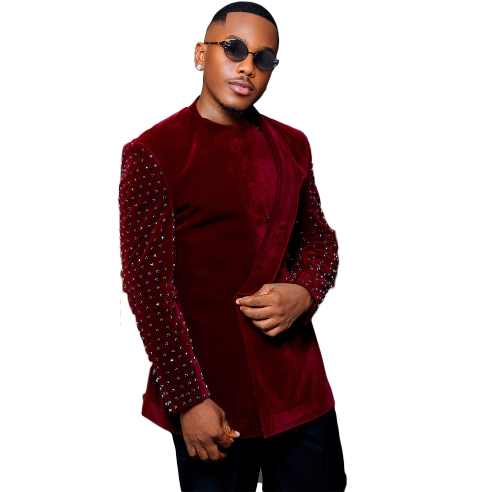 Men Suits Tailor-Made 2 Piece Set Suit Tuxedos Beaded Shawl Lapel Groom Blazer Double Breasted Coat+Black Pants Prom Evening Party Formal Occasion Cus