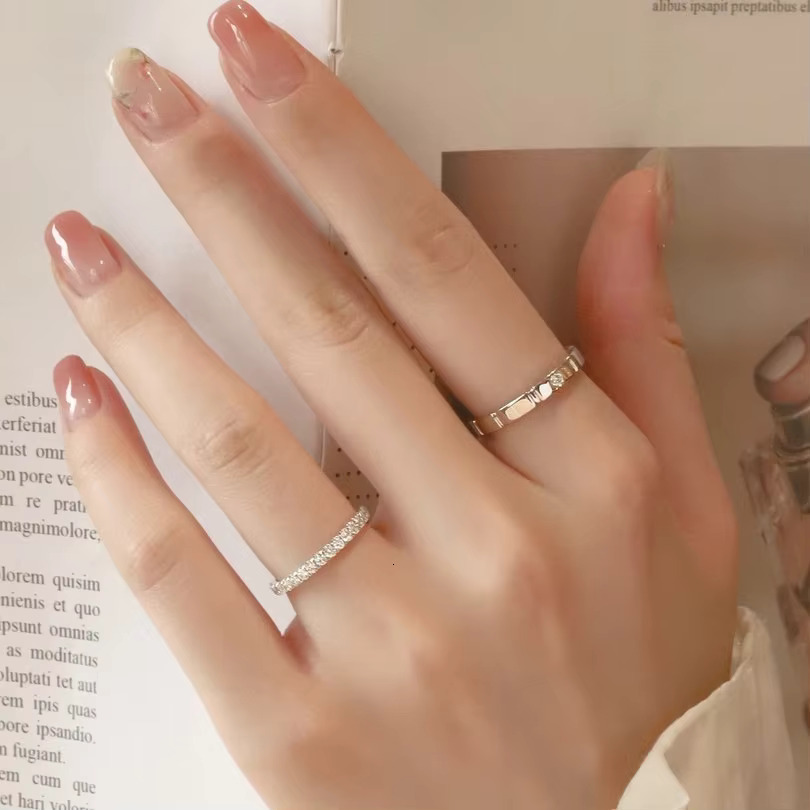 Factory Wholesale Sterling Silver S925 Moissanite Ring Couple Ring Full Diamond Wedding Ring