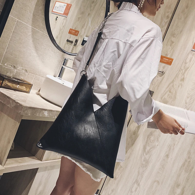 Fashion womens leather handbag designer large capacity simple chain shoulder bag 250304