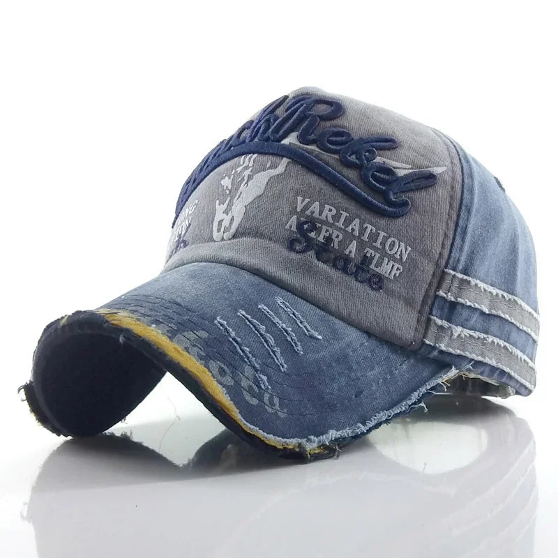 Practical Men Baseball Cap Women Retro Canvas Denim Letters Patchwork Vintage Unisex Hat Autumn Hip Hop Hats Summer 250311