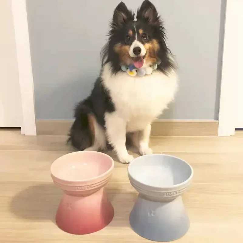 Extra Wide Anti Spill Pet Bowl Elevated Pets Feed Bowls Cat Feeder Whisker Stress-Free Dog Ceramic Cat Feeding Bowls Dog BowlT250307