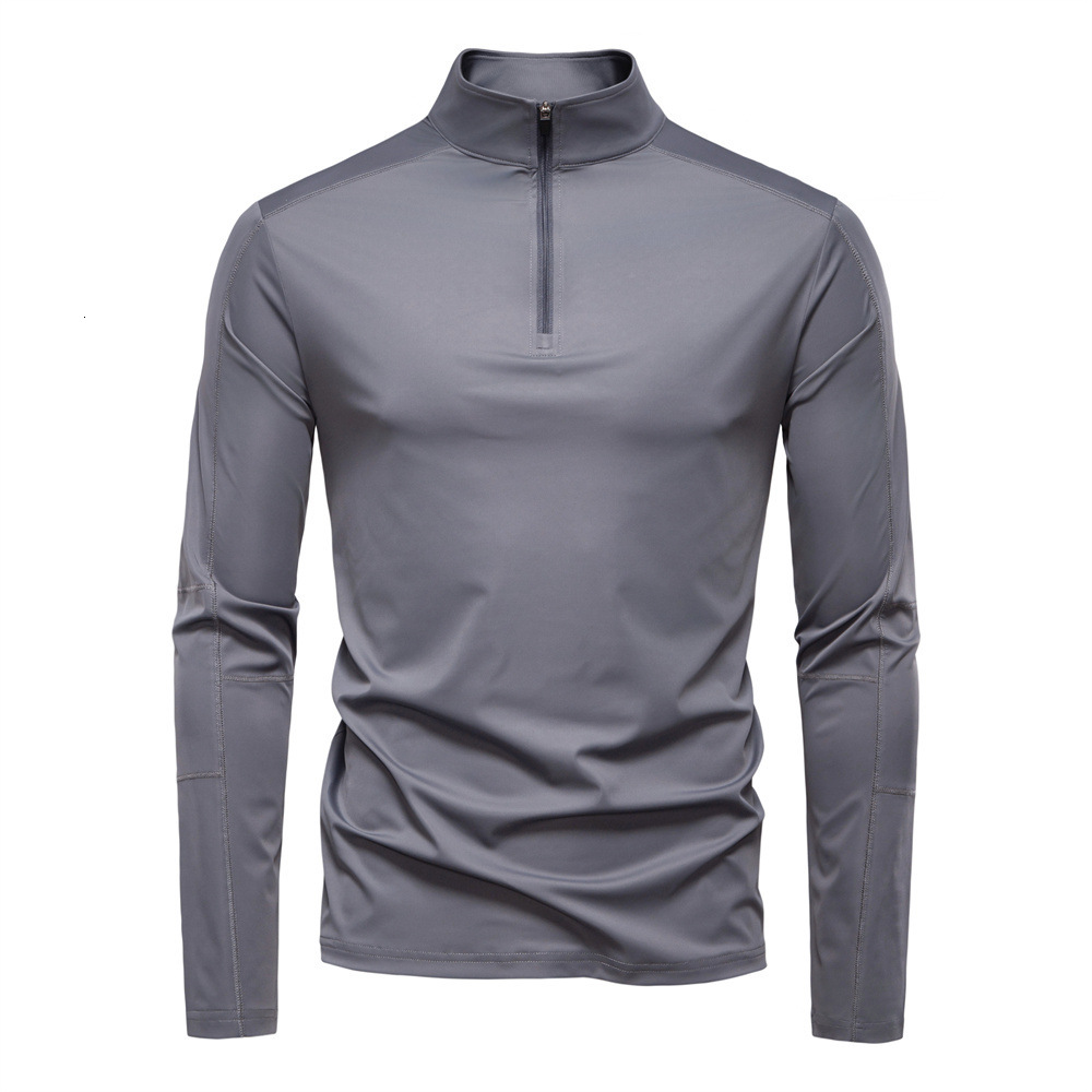 2025 polo Spring/Summer New Men's Sunscreen and UV Protection UPF100+Base Shirt Long Sleeve Half Zipper T-shirt for Men tracksuit