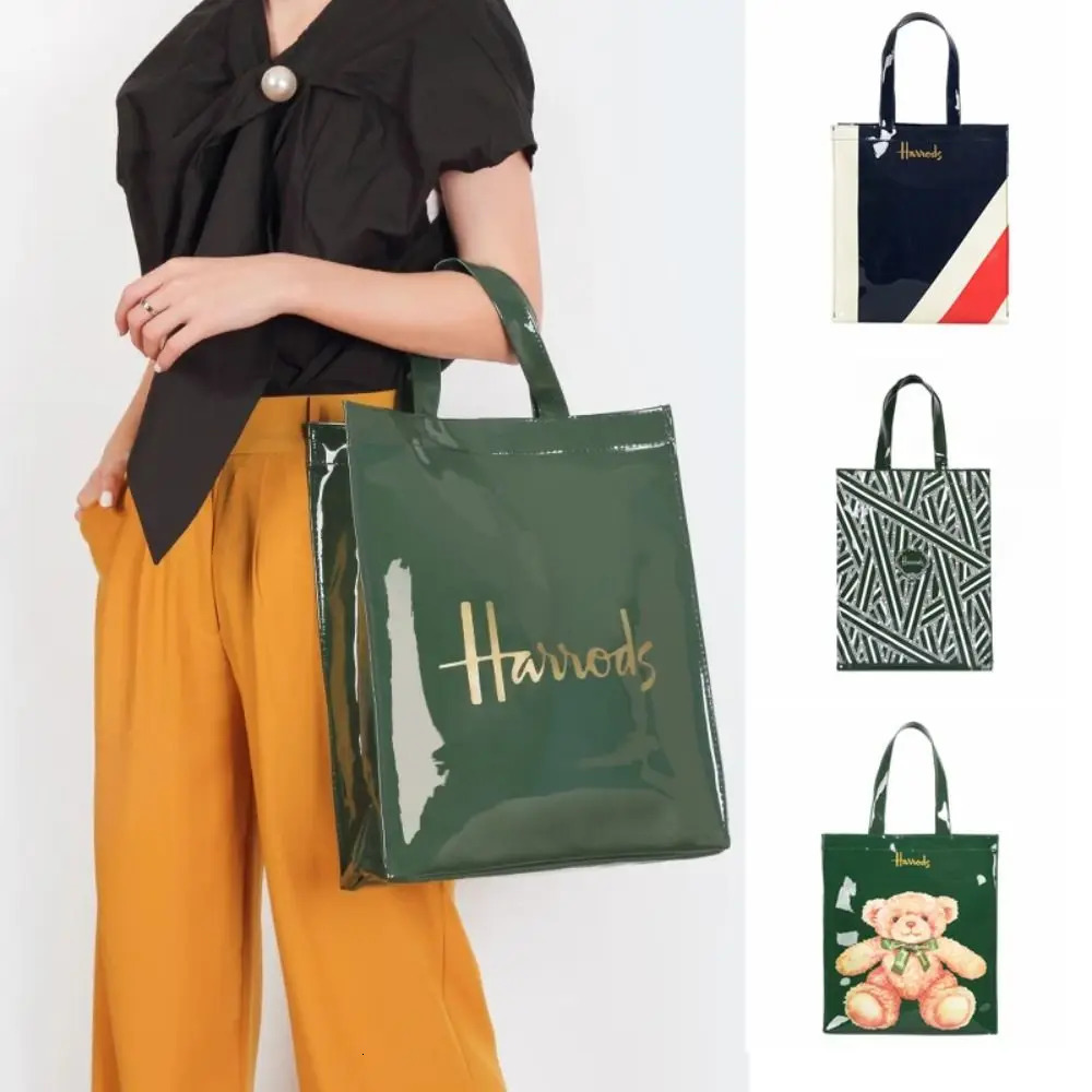 High Quality Waterproof Tote Bag Square Eco-Friendly Shopping Bag PVC Durable Shoulder Bag Casual 250305