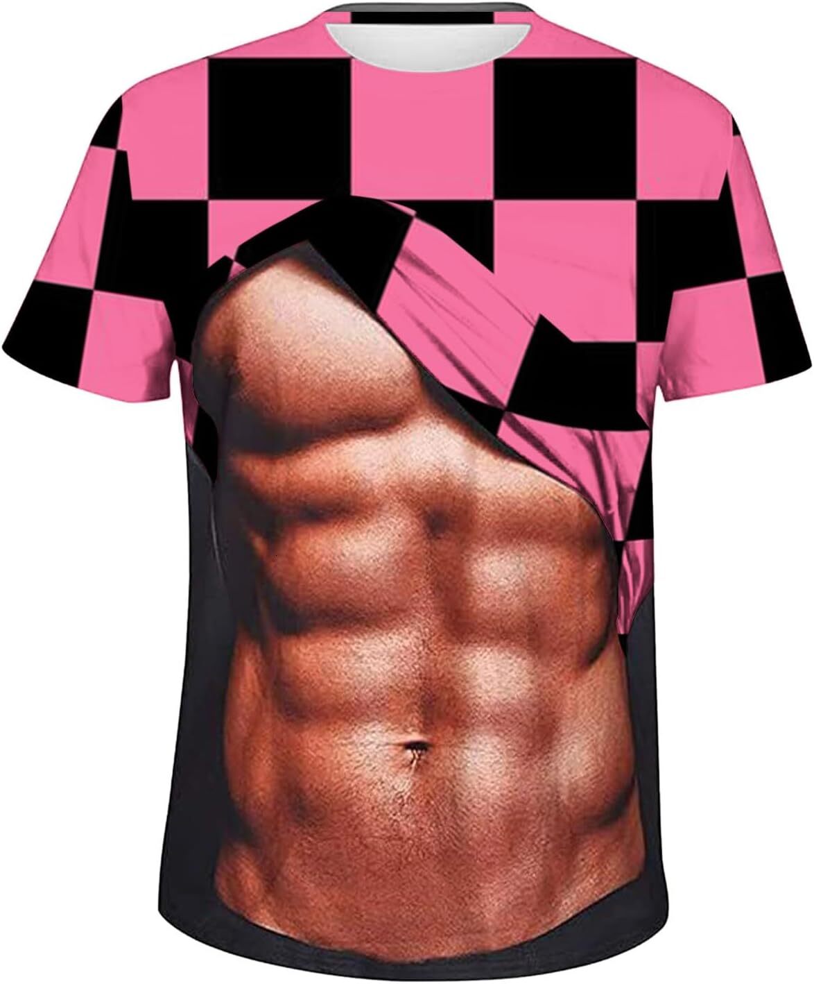 Mens T shirt Graphic T Shirts for Men Short Sleeve 3D Printed Tops Novelty Muscle Pattern Shirts Summer Crew Neck Tees Windbreaker tee