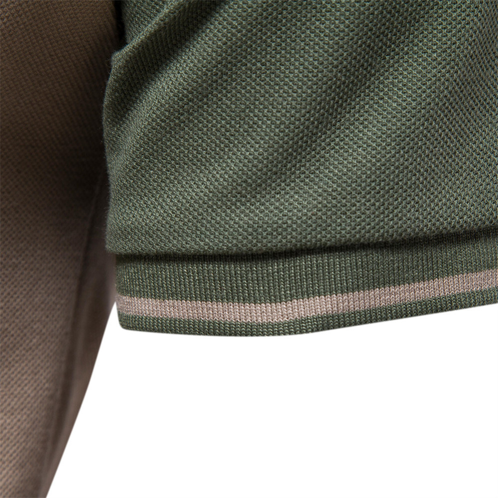 Shirt 2025 Spring/Summer New Collection Two tone Spliced Zipper Front Short Sleeve Polo Men's T-shirt tracksuit
