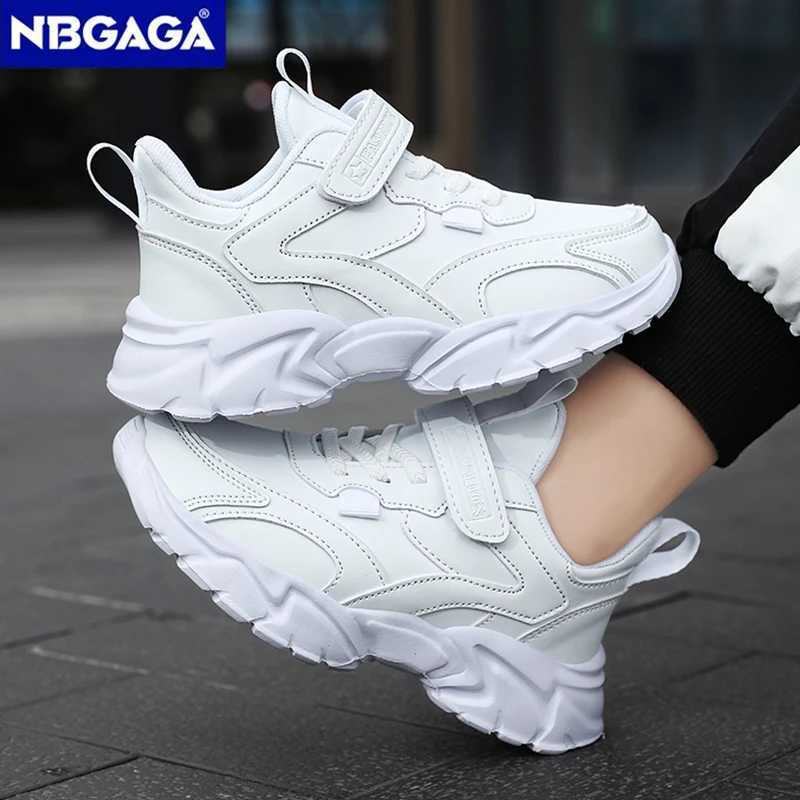 Sports girls casual shoes made of leather boys aged 5-16 Tenis shoes outdoor childrens running shoes anti slip soft soled walking shoes Z250312