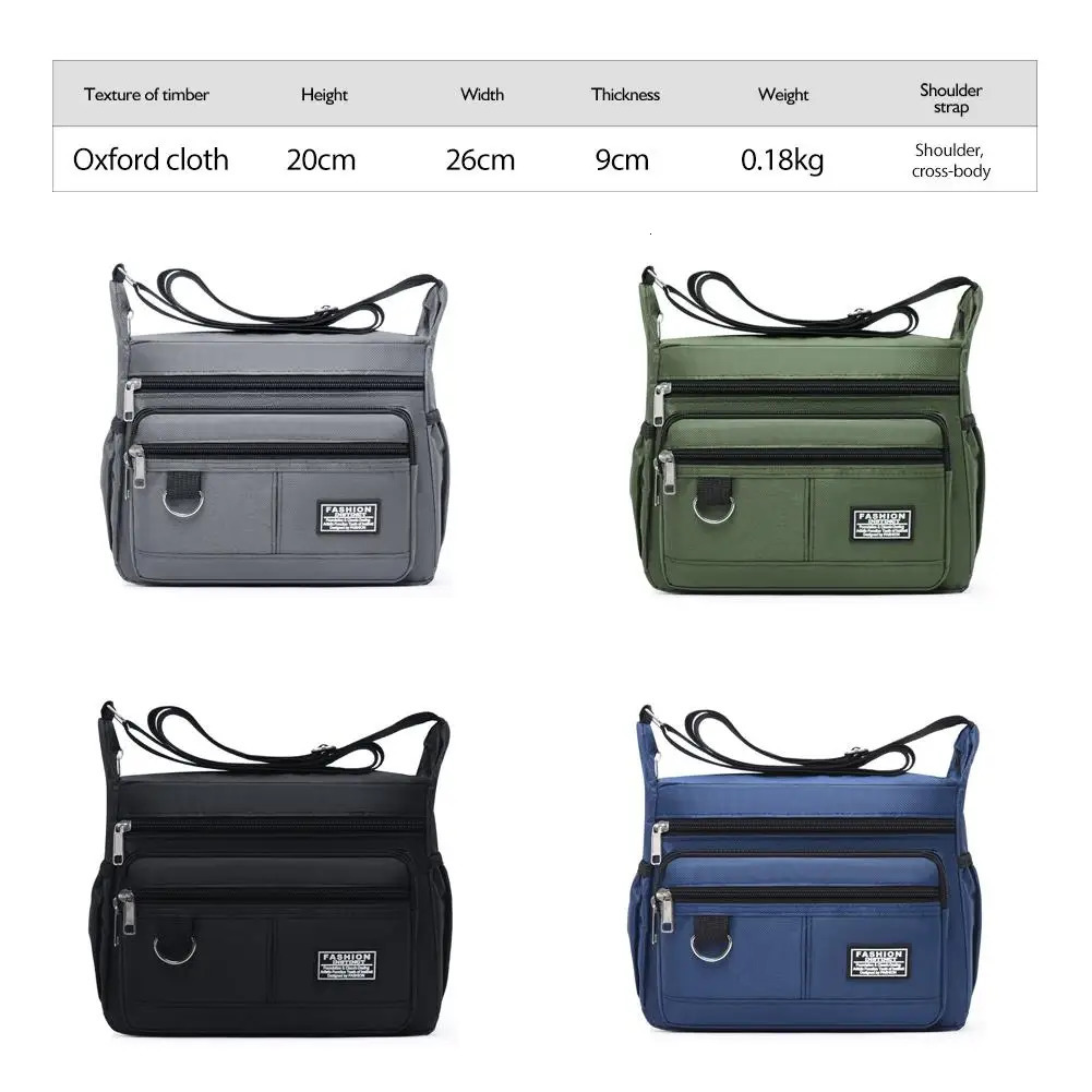 Mens Crossbody Bag Single Shoulder Bags Big Capacity MultiPockets Storage Fashion Handbag Business 250304