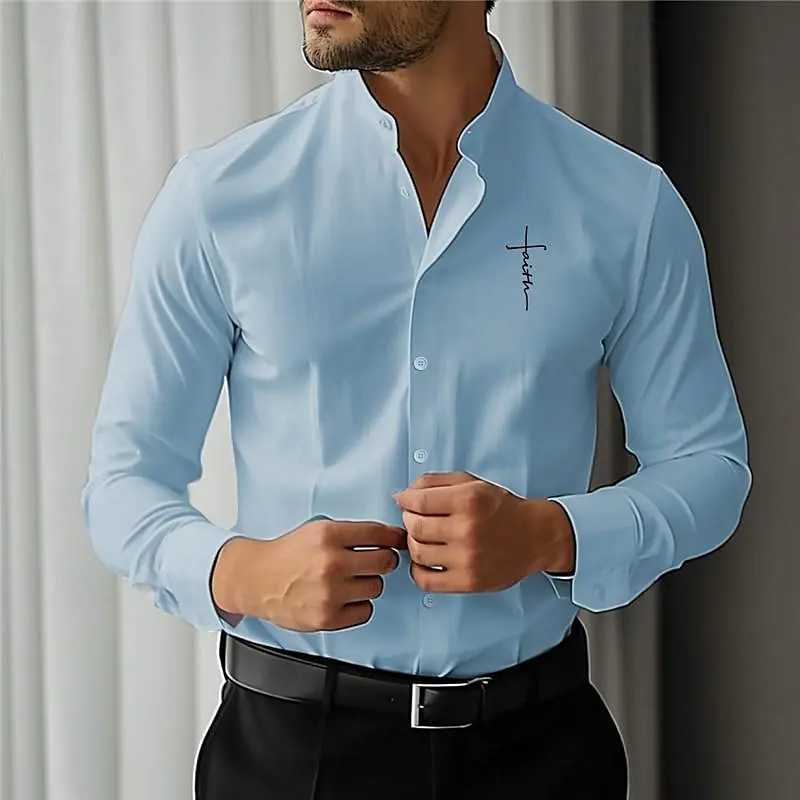 Mens Business and Leisure 3D Printed Linen Shirt Street Clothing Daily Clothing Spring/Summer Stand up Collar Long Sleeve White Pink Blue XS-6XL W2503