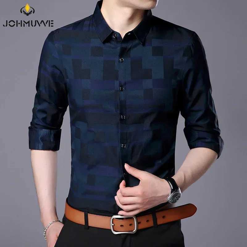 Mens casual business long sleeved shirt formal office mens T-shirt W250312
