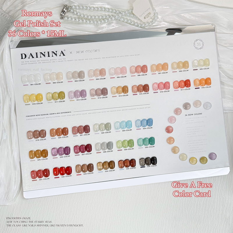 Rormays Summer Jelly Ice gel Polishing 36 PCS Mixed Varnish gel Durable Primer Finish Finish Jade Grease Cream UV LED Nail Salon Wholesale Factory