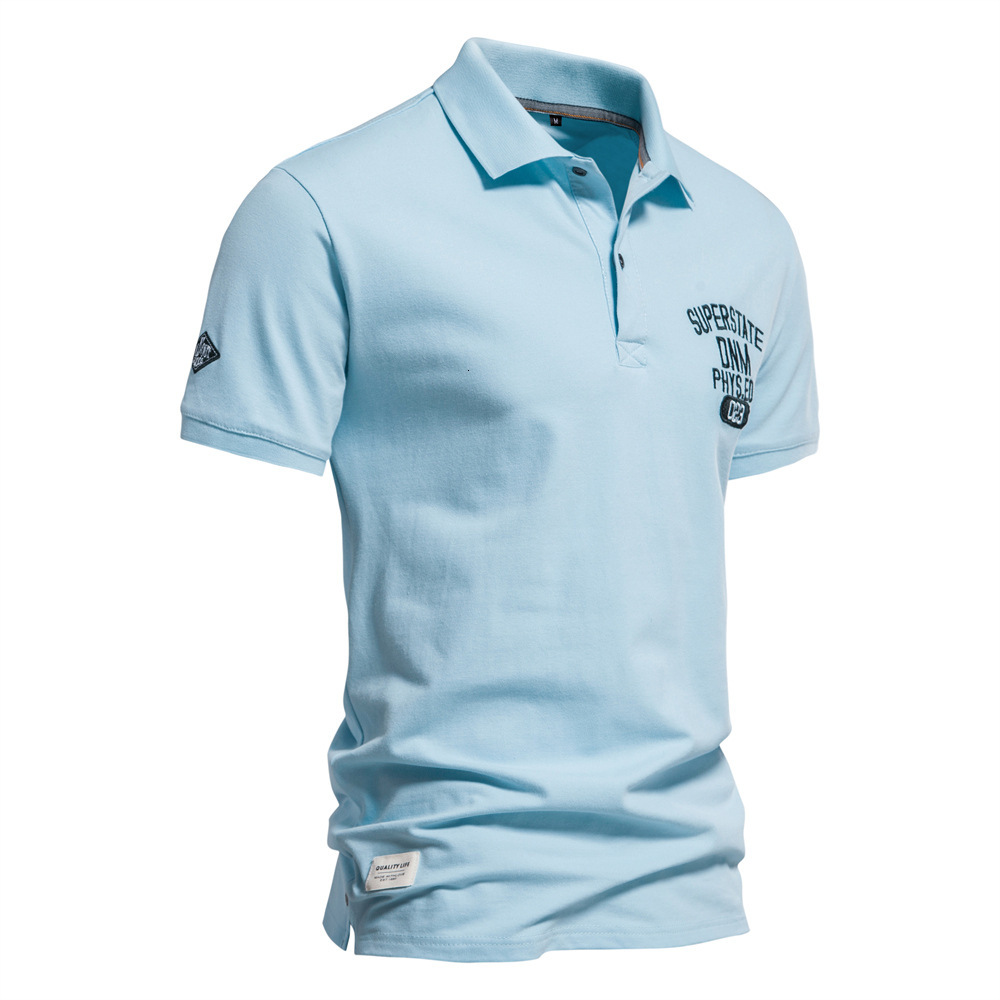 2025 New Polo Collar Cotton Short Sleeve Top Solid Embroidery Sports Bottom Men's POLO tracksuit